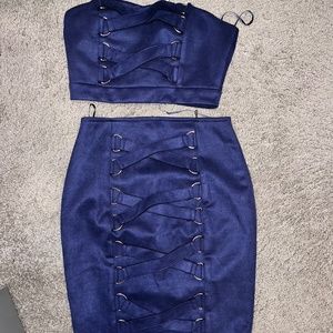Blue skirt say size small